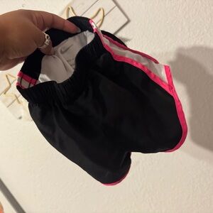 Nike Kids Black Shorts with Pink Trim